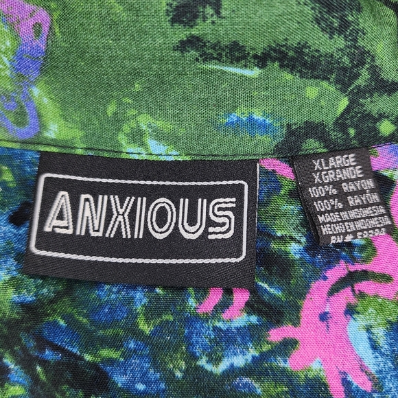 Vintage Anxious Men's Multicolor Frog Graphic Shirt NWT - Picture 9 of 16